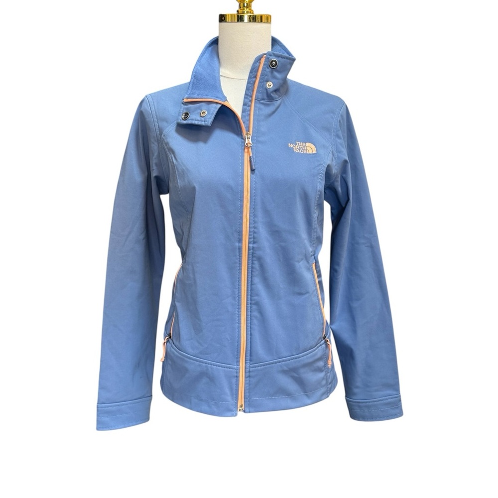 The North Face WindWall Softshell Jacket Women Medium Blue Orange Full Zip